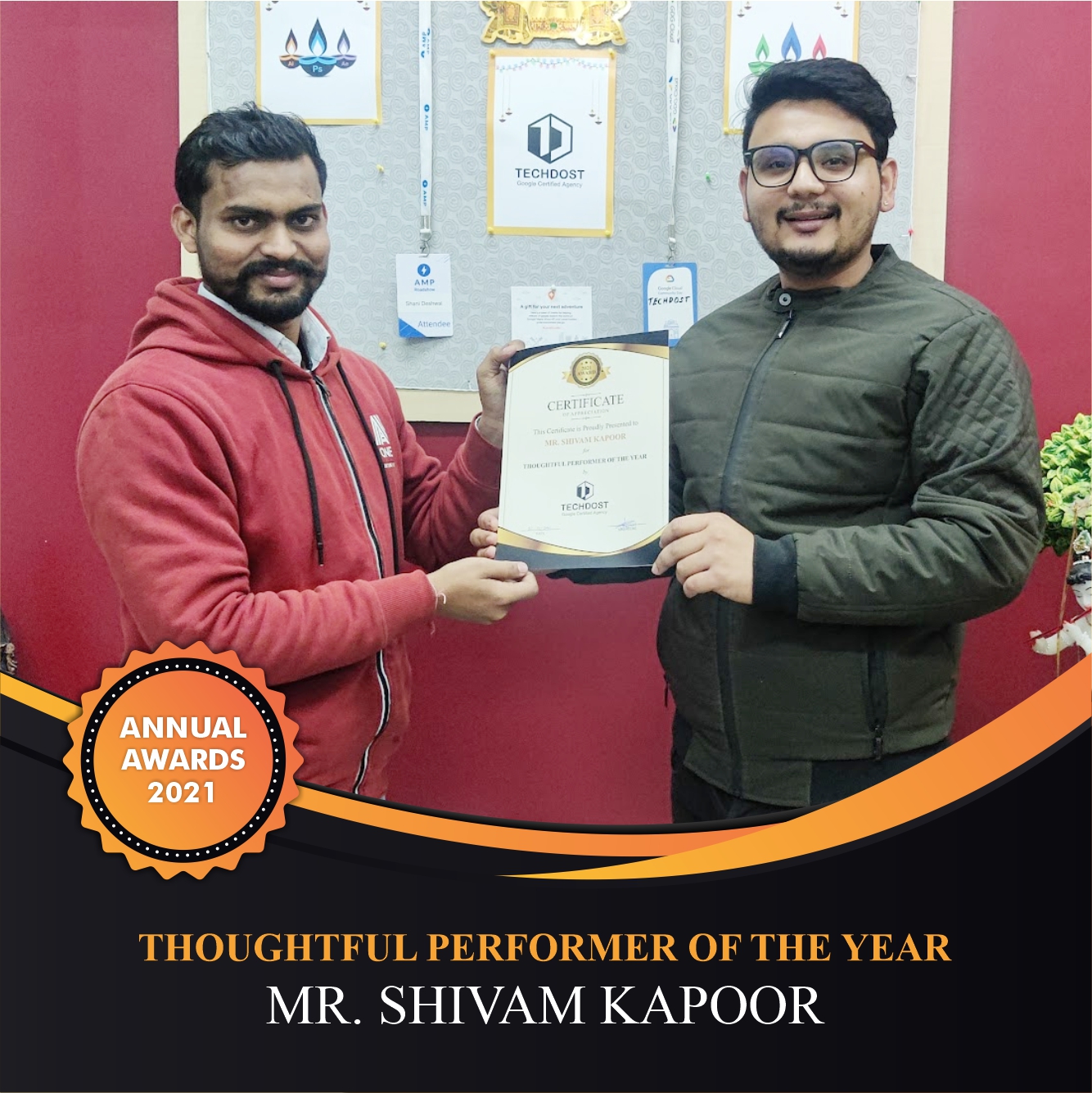 Thoughtful performer of the year Shivam Kapoor